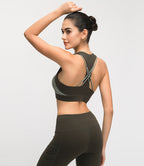 Contrast-panel sports bra - D&A