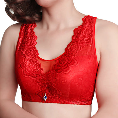 No steel ring gathered tube bra bra underwear Red - D&A