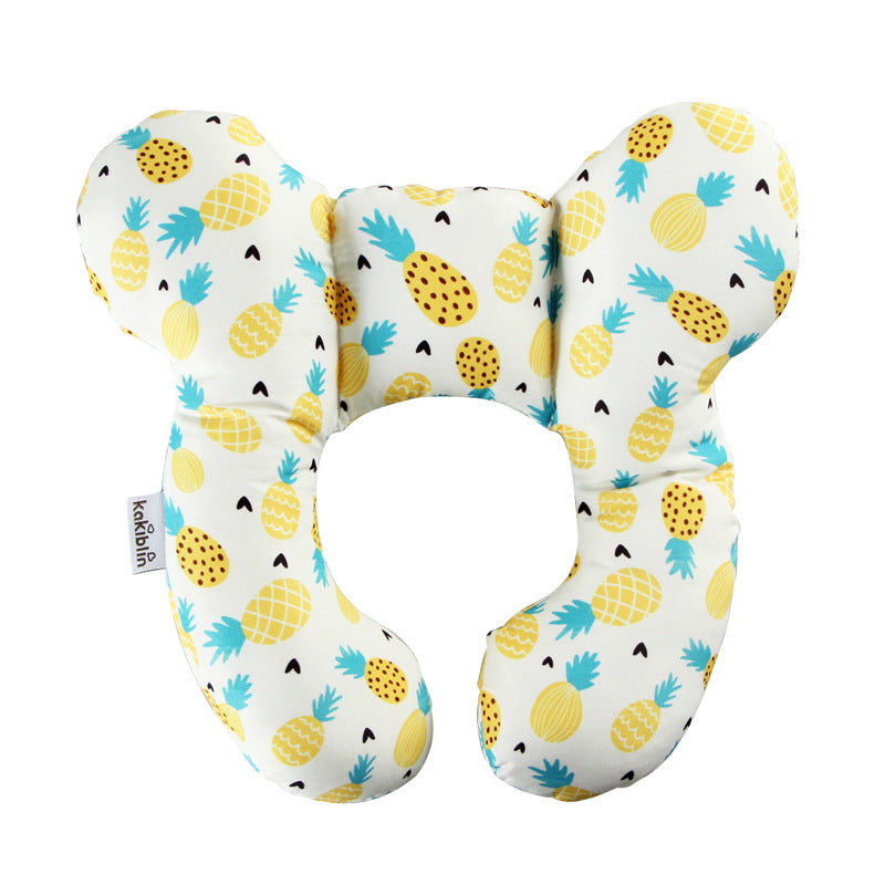 Infant Pillow Baby Bed U-Shaped Safety Seat Neck Guard Fixed Stereotyped Stroller Pillow Pineapple OPP - D&A