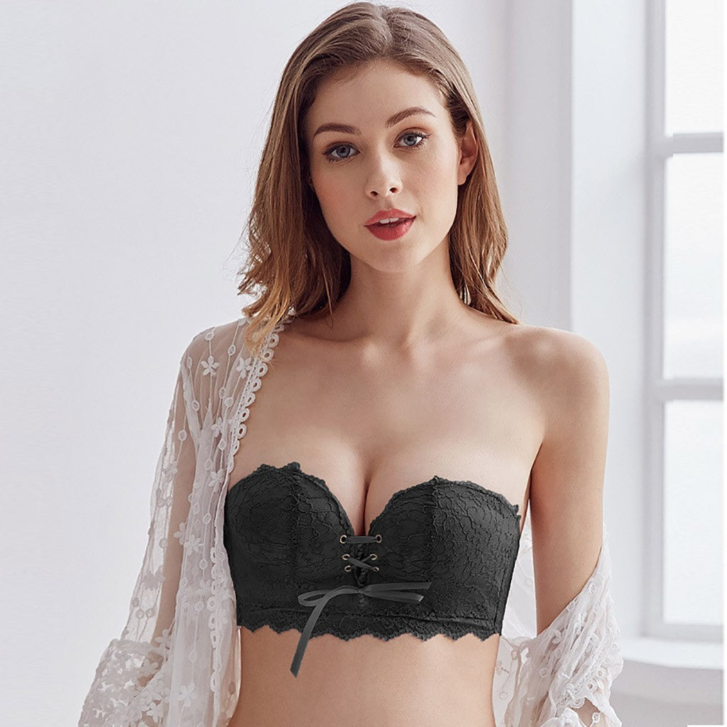 Strapless gathered bra Black - D&A