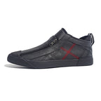 Leather Shoes Breathable Casual Fashion Low-top Sneakers 22393 All Black - D&A