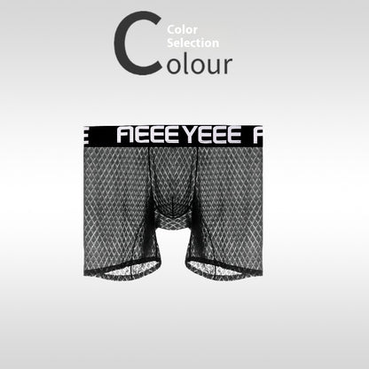 Men's Ultra-thin Ice Silk Seamless Quick-drying Breathable Boxers Black - D&A