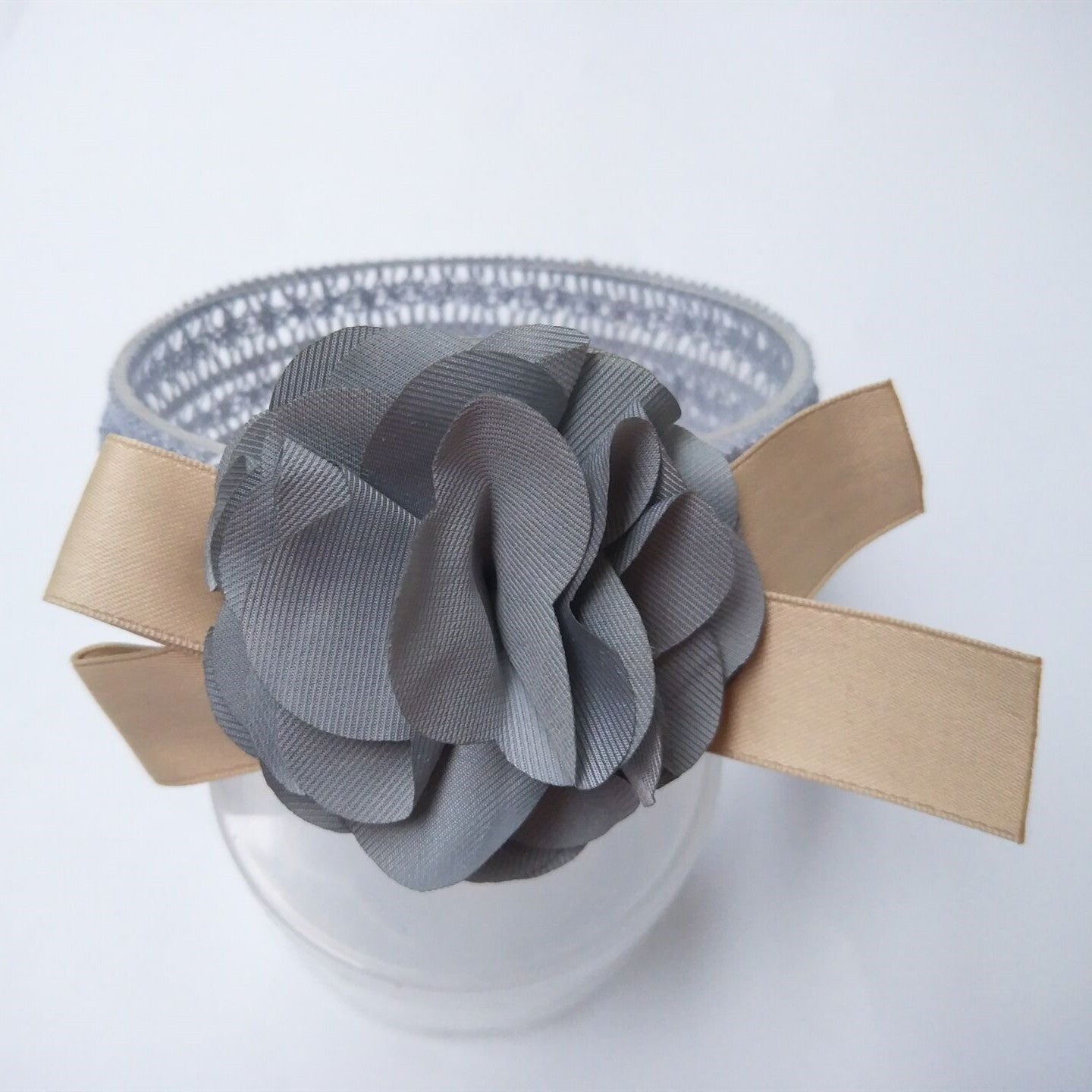Baby lace headband Grey - D&A