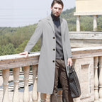 Men's Casual Extended Above The Knee Woolen Trench Coat - D&A