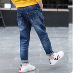 Boys' denim trousers, new style, big children's trousers, spring and autumn children's trousers - D&A