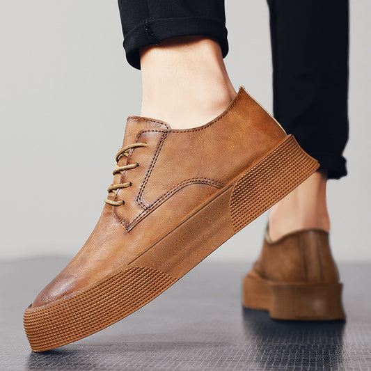 Lace-up Platform Korean Casual Shoes Retro Men's Shoes Board Shoes - D&A