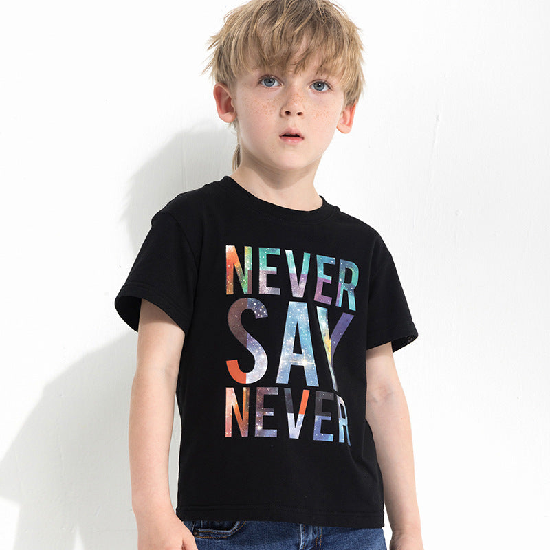 Children's letter print T-shirt Black - D&A