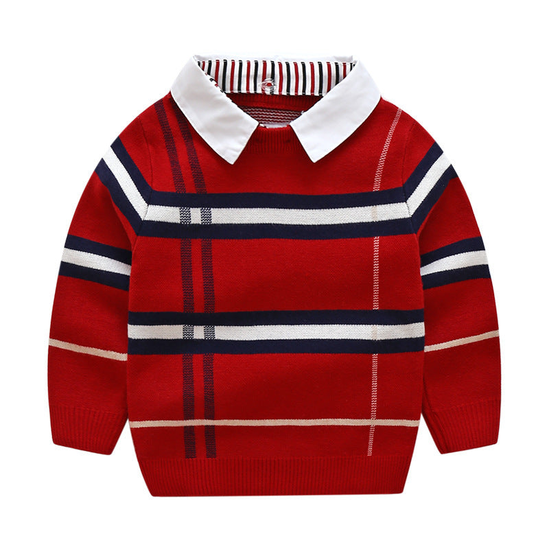 Boys plaid jacquard sweater - D&A