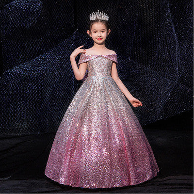 Girls long tail dress Pink - D&A