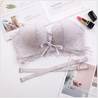 Lace gathered bra Grey - D&A