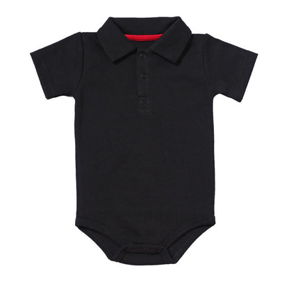 Lapel baby onesies Black - D&A