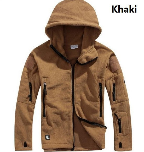Military Jackets Tactical Jacket For Men Warm Hooded Hike Khaki - D&A