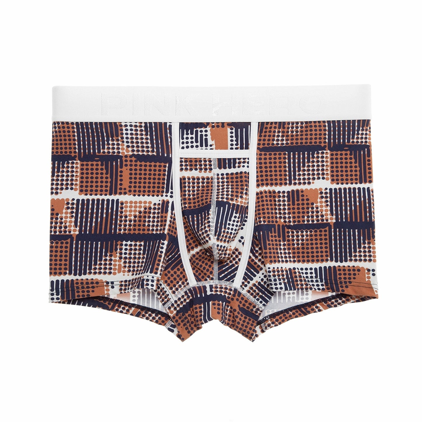 Men's Pocket Underwear Boxer Pure Cotton Digital Printing Soft And Colorfast Blue Orange - D&A
