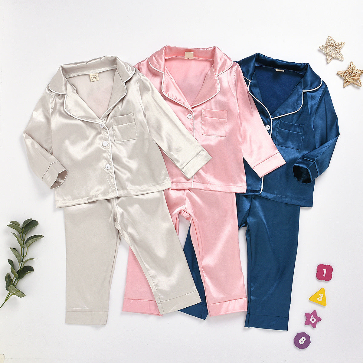 Pure Color Children's Bathrobe Casual Fashion Suit - D&A