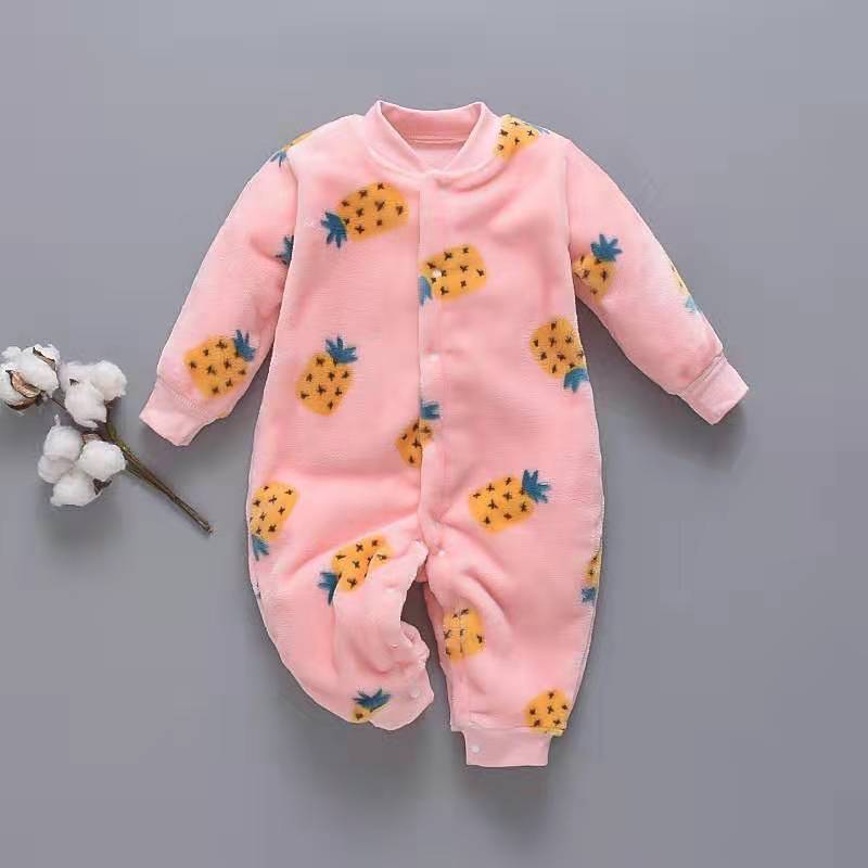 Baby onesies Baby Long Sleeve Romper Pink pineapple - D&A