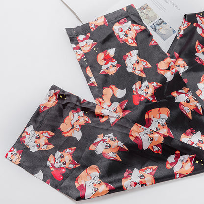 Printed underwear suspender pajamas housewear women - D&A
