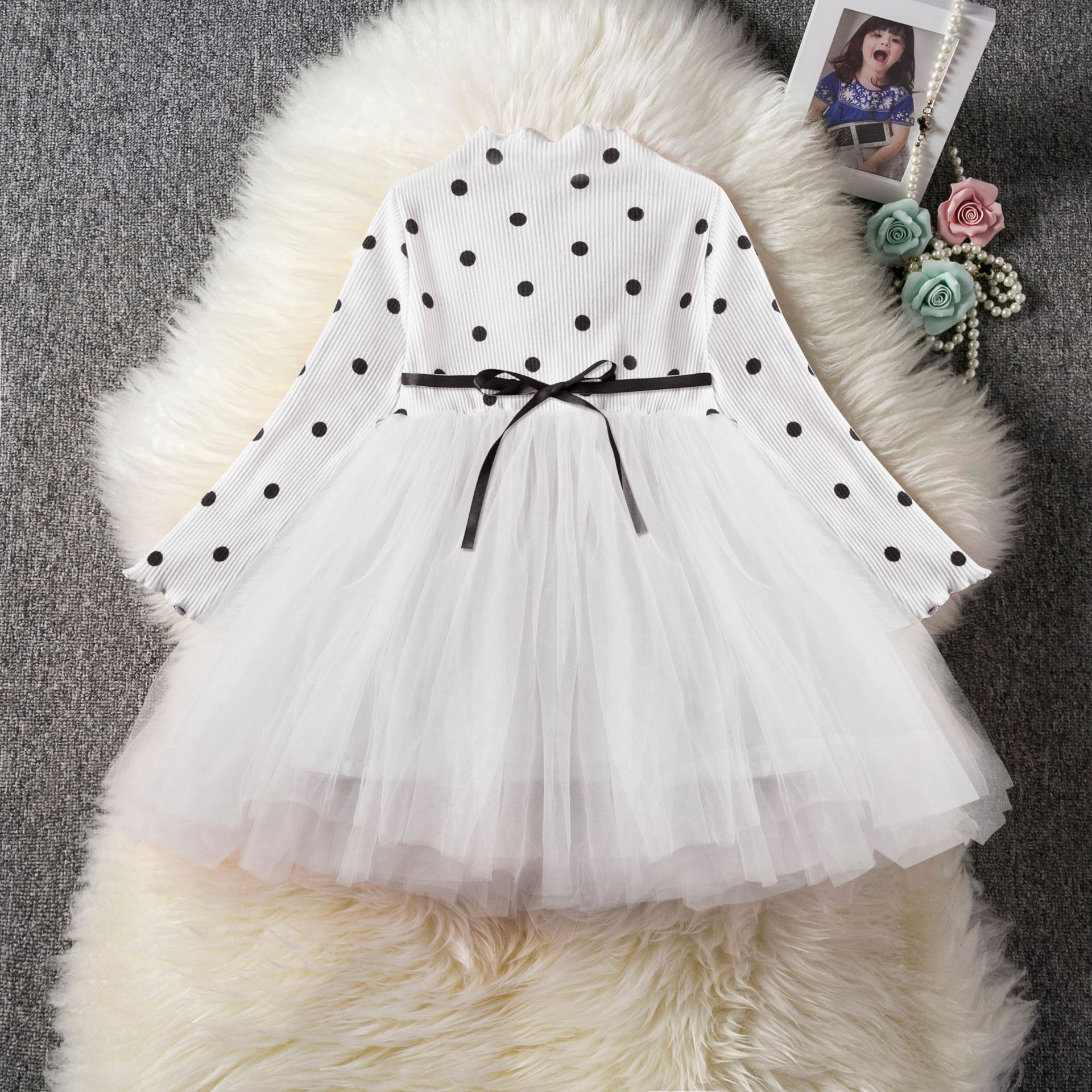 Baby Girls Spring Winter Long Sleeve Tutu Lace Dresses Infantil Newborn 1st Birthday Party Clothes Christening Gown Casual Wear White - D&A