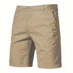 Outdoor Casual Straight-leg Slim Cropped Pants Plus Size Pure Color Cotton Camping Shorts - D&A