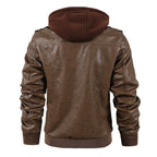 Motorcycle leather men's jackets stand collar men - D&A
