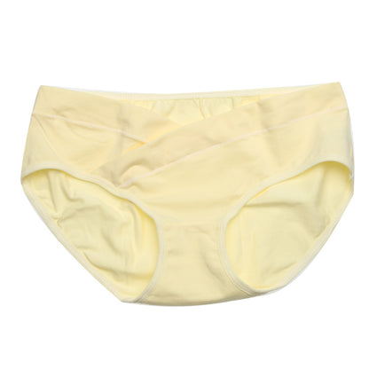 Soft Cotton Belly Support Panties for Pregnant Women Maternity Underwear Breathable V-Shaped Low Waist Panty Yellow - D&A