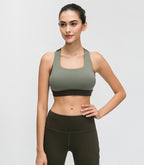 Contrast-panel sports bra - D&A