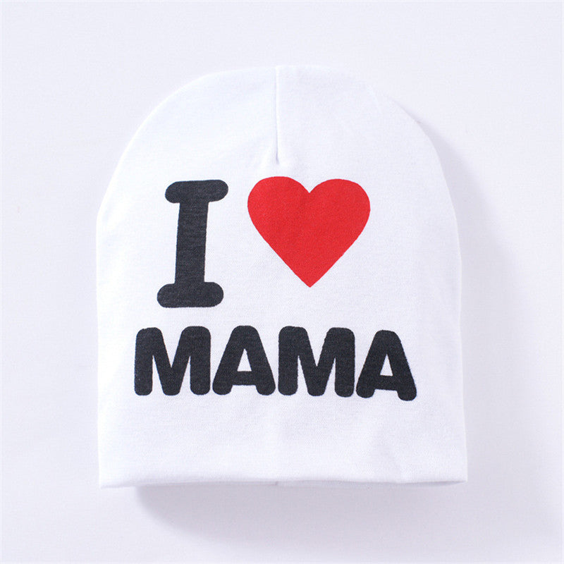Baby autumn and winter baby hat White Love mama - D&A