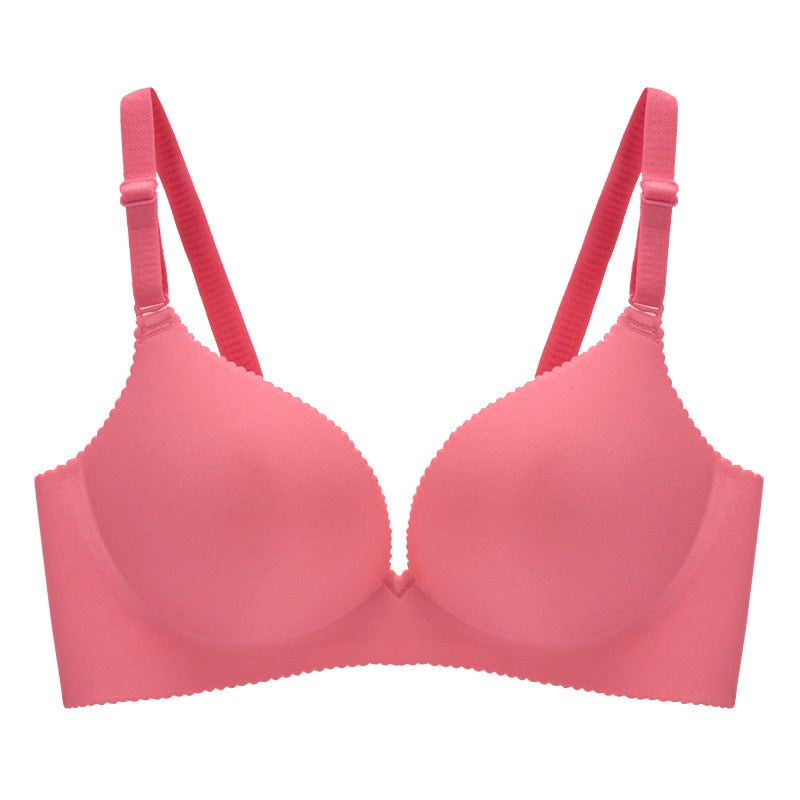 No steel ring bra without trace bra Deep pink - D&A