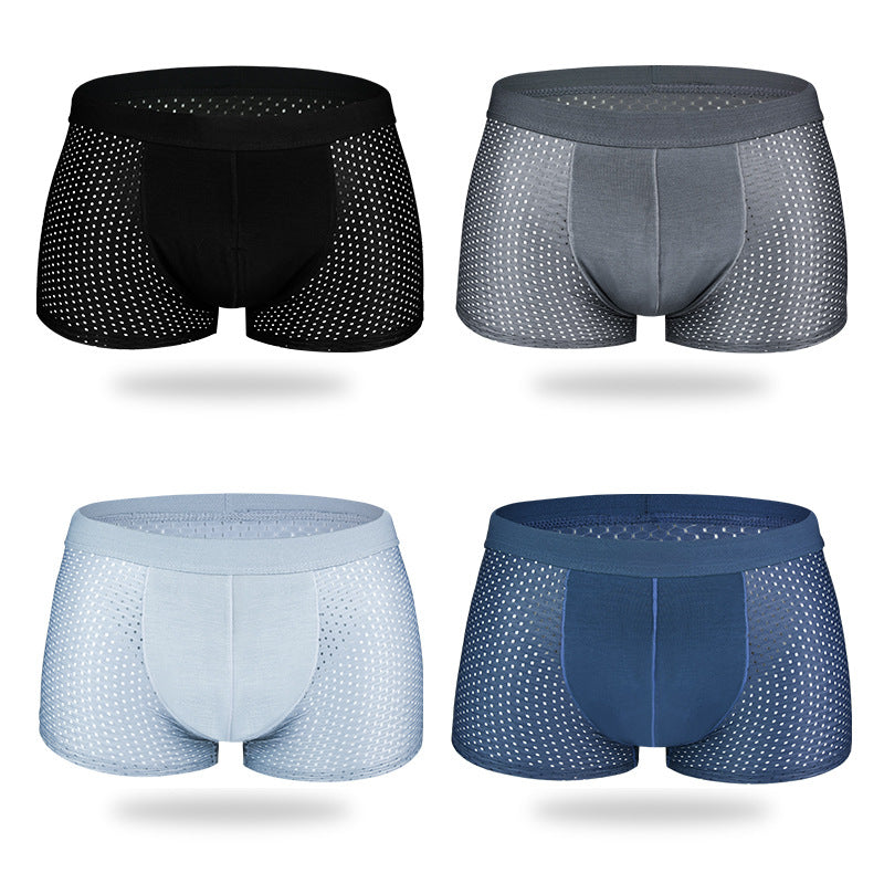 Ice Silk Men's Shorts Head Plus Size Boxer Briefs - D&A
