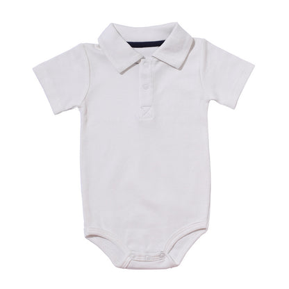 Lapel baby onesies White - D&A