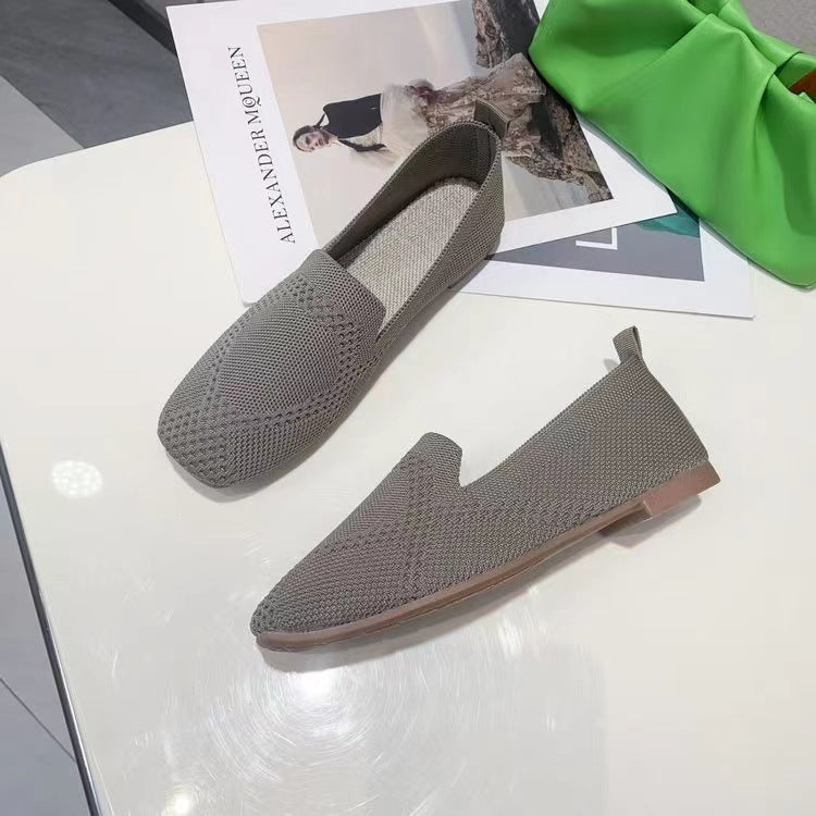 Women's Low-cut Square Toe Flat Bottom Sneaker - D&A