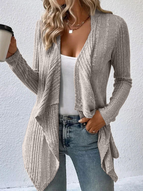 Cardigan Long Sleeve Sweater Casual Women's Clothing Camel - D&A