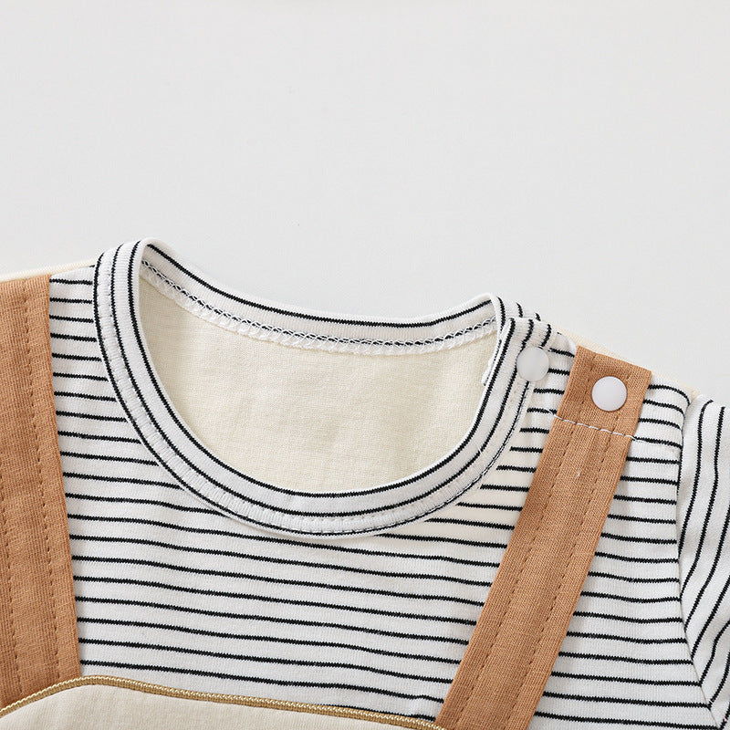 Cartoon Bear Print Baby Short Sleeve Rompers - D&A