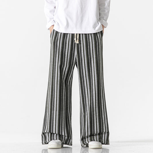 Vintage Stripe Loose Straight Mopping Pants - D&A