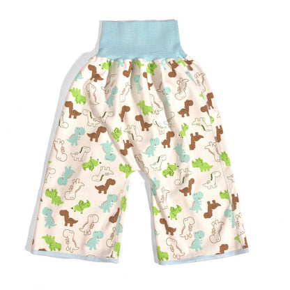 Baby Belly Protection High Waist Diaper Blue dinosaur One size - D&A