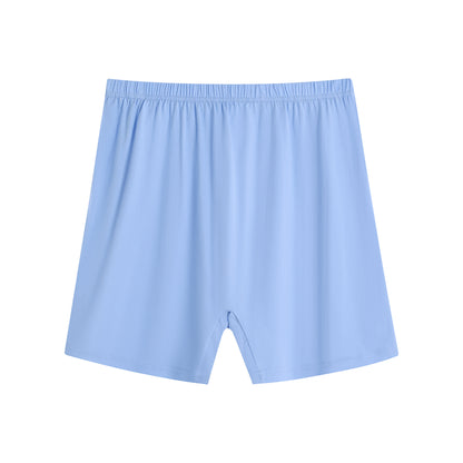 Middle-aged And Elderly Underwear Men's Cotton Boxer Light Blue Solid Color - D&A
