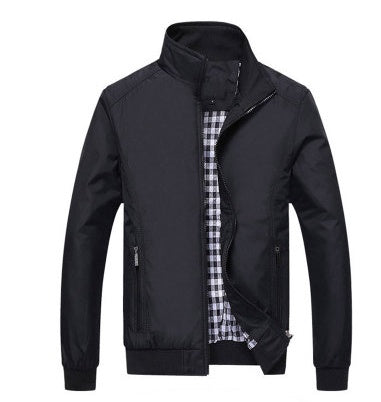 New Jacket Men Fashion Casual Loose Mens Jacket Sportswear Bomber Jacket Mens jackets and Coats Plus Size M- 5XL Black - D&A