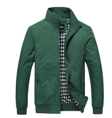 New Jacket Men Fashion Casual Loose Mens Jacket Sportswear Bomber Jacket Mens jackets and Coats Plus Size M- 5XL Dark green - D&A