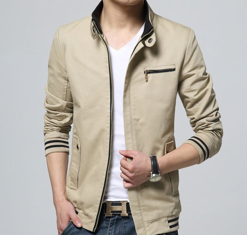 Brand New Spring Autumn Men Casual Jacket Coat Men's Fashion Washed Pure Cotton Brand-Clothing Jackets Male Coats - D&A