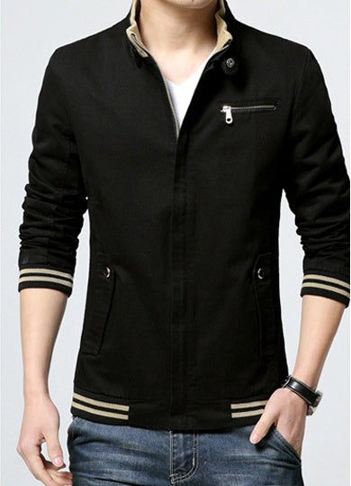 Brand New Spring Autumn Men Casual Jacket Coat Men's Fashion Washed Pure Cotton Brand-Clothing Jackets Male Coats Black2 - D&A