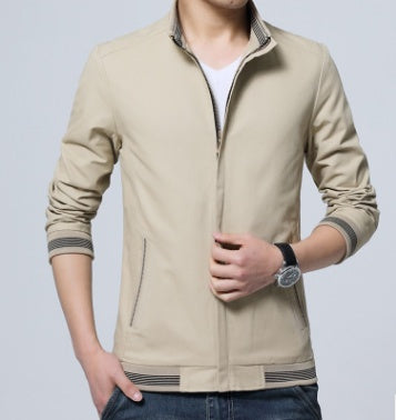 Brand New Spring Autumn Men Casual Jacket Coat Men's Fashion Washed Pure Cotton Brand-Clothing Jackets Male Coats Khaki1 - D&A