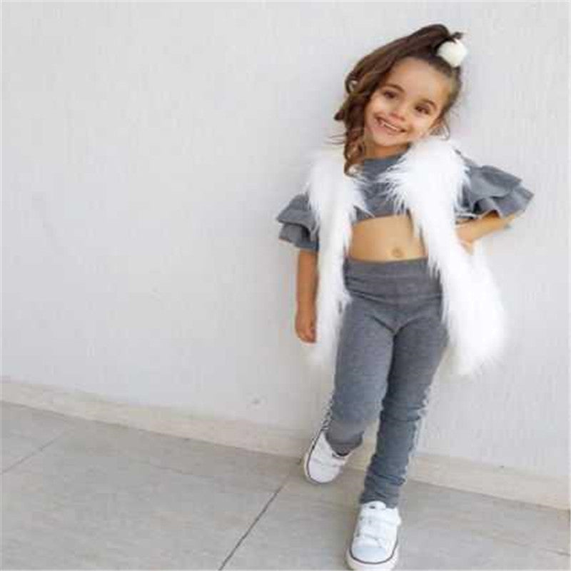 Autumn Kids Baby Girls t shirt Pants Outfits girl Clothes 2P - D&A