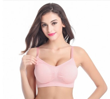 Pregnant women Nursing Bra Without rimsbuckle Smooth One-piece Cotton Large size Nursing Bra Underwear Bra - D&A