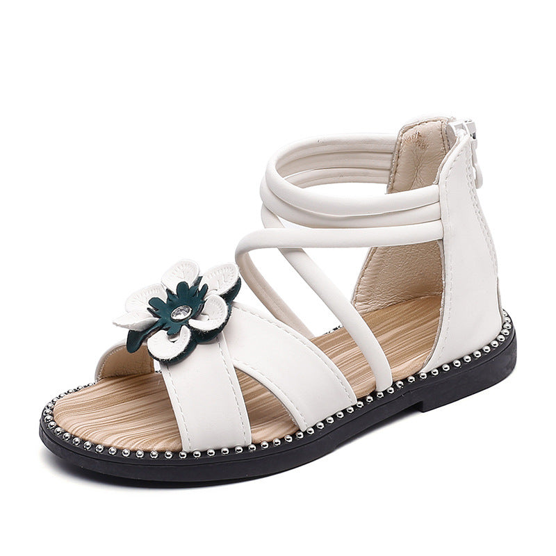 Kids children shoes baby girl beach summer girl sandals White - D&A