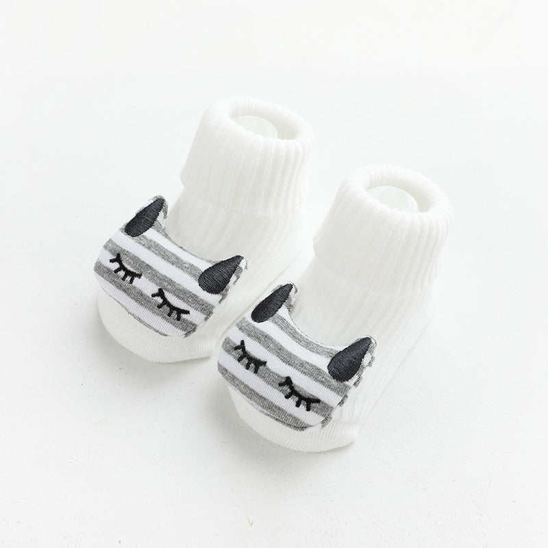 Baby Socks Dispensing Glue Non-Slip Loose Baby Socks Children Floor Socks White - D&A