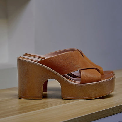 Summer Casual Retro Thick Bottom Chunky Heel Women's Roman Style Sandals - D&A