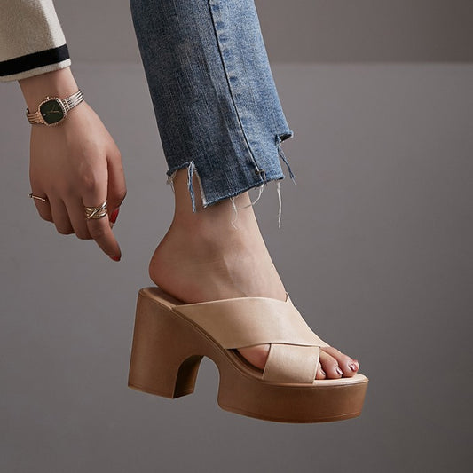 Summer Casual Retro Thick Bottom Chunky Heel Women's Roman Style Sandals - D&A