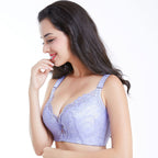 Thin bra with steel ring plus fat XL bra Lavender - D&A