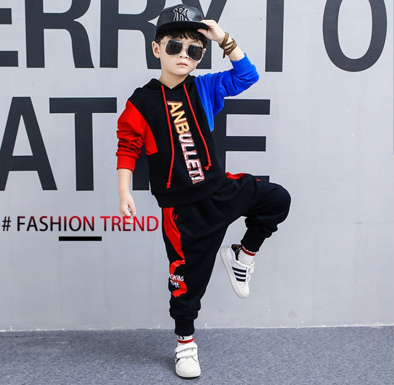 Boys spring suit new Korean children's clothing in the big boy boy long-sleeved sports two-piece suit tide clothes - D&A