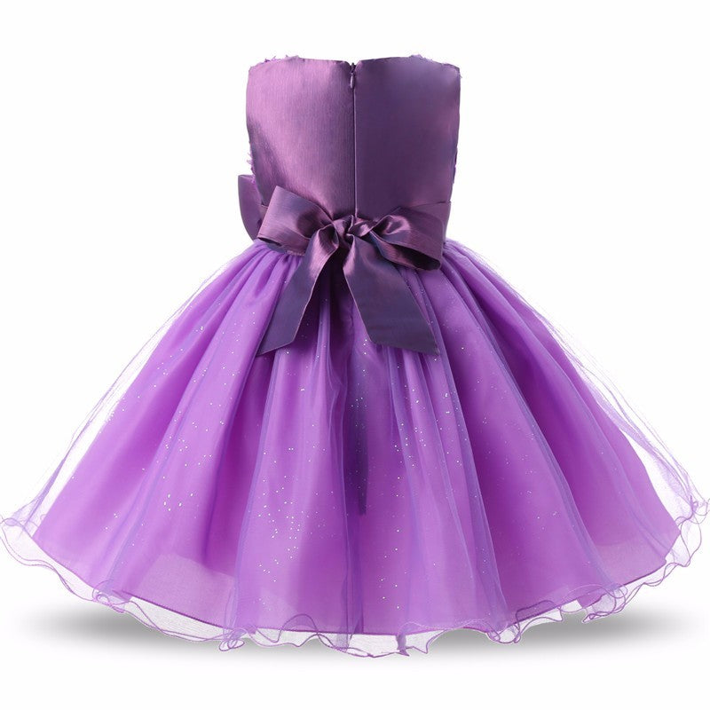 Princess Flower Girl Dress Summer Tutu Wedding Birthday Party Dresses - D&A