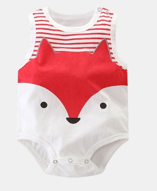 Sleeveless Baby rompers clothes newborn baby clothes Red fox - D&A